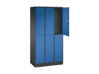 Dubbeldekse garderobekast,HxBxD 1950x920x500mm,3x2vak.,vak B 260mm - 1
