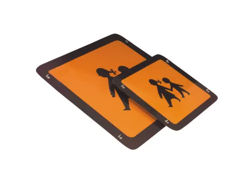 bord voor schoolbussen,PVC,oranje/zwart,om te verlijmen,HxB 400x400mm