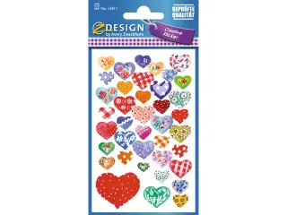papieretiket Z-design Creative pakje a 2 vel glimmende harten - 1
