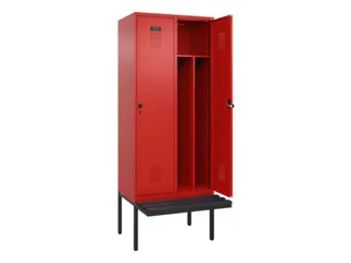 locker met bank,voor scheiding van kleding,HxBxD 2120x800x815mm,2vak - 1