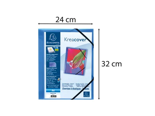 Elastomap 3klep PP Kreacover blauw