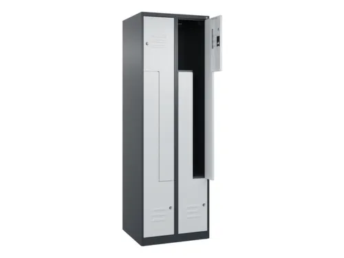 Z-garderobekast,HxBxD 1850x600x500mm,vak B 150/300mm,cil.-slot