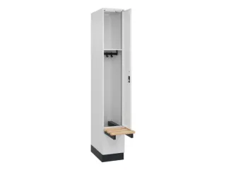 locker met bank,HxBxD 1950x300x815mm,1vak,vak B 300mm,cilinderslot - 1