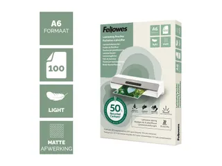 Lamineerhoes Fellowes A6 light 50% gerecycled mat 100stuks - 3