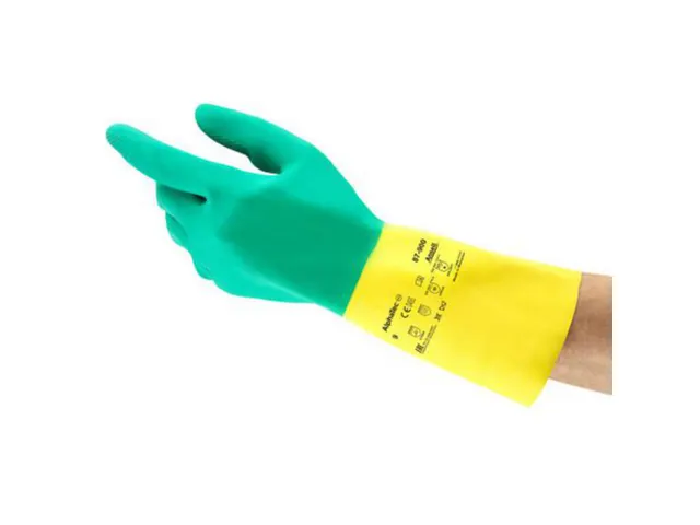 Ansell AlphaTec 87-900 chemische latex handschoenen, geel, maat 8, 144