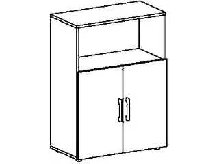 kantoor-combikast HxBxD 1100x800x420mm dubbele vleugeldeur esdoorn - 2