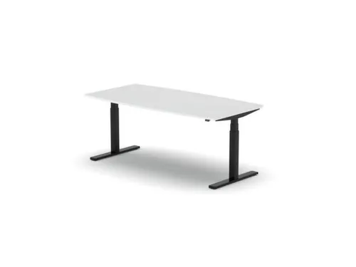 Elektrisch ihv Vergadertafel Vatvorm 1800x800mm Zwart+ Wit Blad