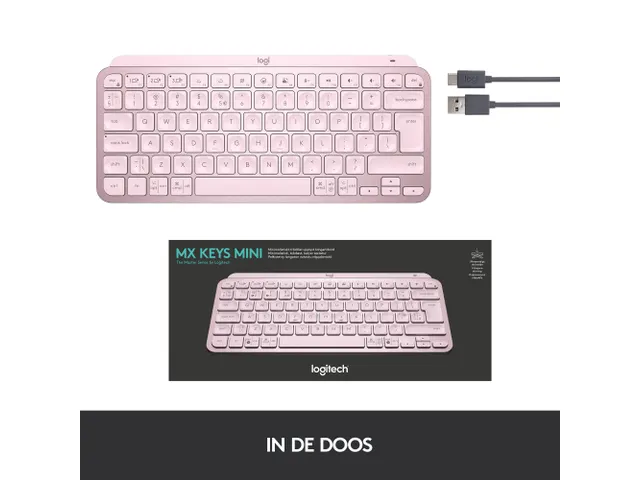 Logitech MX Keys Mini Minimalist Toetsenbord Roze Qwerty US
