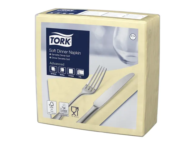 Tork 477588 Soft Dinnerservet Advanced Champagne 39x39cm