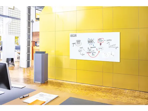 Glasmagneetbord XL Sigel mat super wit 2000x1000x18mm 2 magn