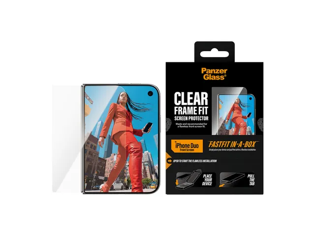 PanzerGlass Front Screen Protector iPhone Duo | FRAME FIT w. FASTFI
