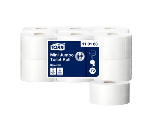 Toiletpapier Tork 1-laags Wit Advanced 110163 T2 Jumbo