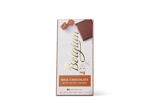 Chocolade The Belgian melk karamel zout reep 100 gram