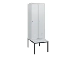 locker met bank,HxBxD 1950x600x815mm,2vak,vak B 300mm,cil.-slot