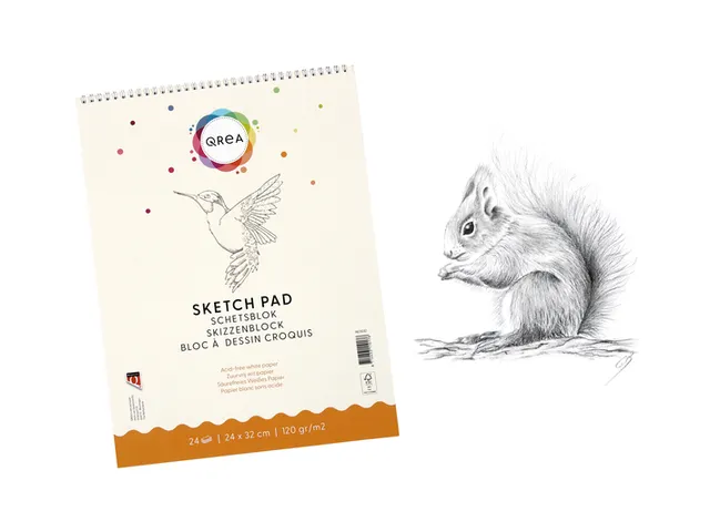 Bloc à croquis Qrea 24x32cm 24 feuilles 120g spirale