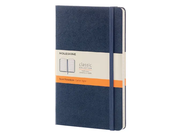 Notitieboek Moleskine large 130X210mm lijn hard cover sapphire blue