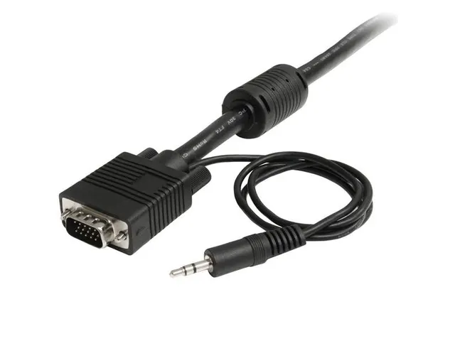 Câble vidéo coaxial écran VGA haute résolution Audio HD15 M/M 2m