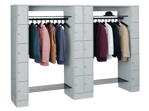 locker met kapstok,HxBxD 1950x2840x480mm,romp RAL7035,front RAL7035