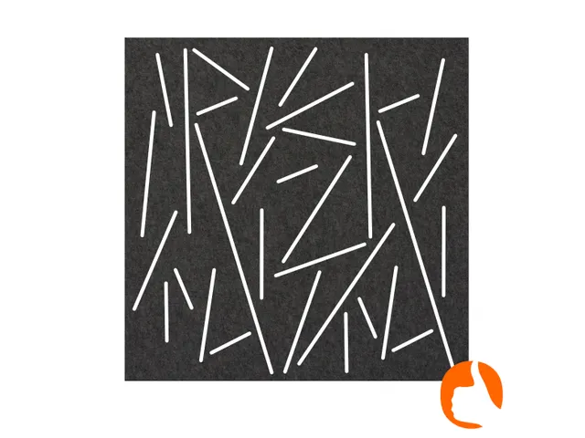 Akoestisch wandpaneel vierkant met patroon uitsnede 100x100cm Zwart