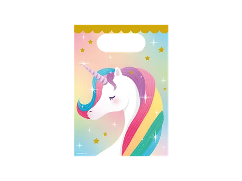 Gift bags Unicorn Papieren uitdeelzakjes 23x16,5cm 6 stuks