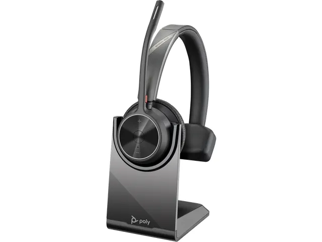 Poly Voyager 4310 UC mono headset + BT700 USB-A-adapter + oplaadstanda