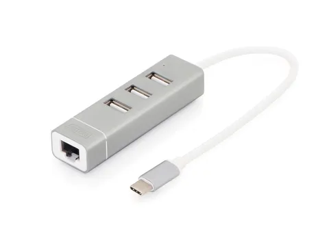 USB Type-C 3-poorts hub Fast Ethernet LAN-adapter