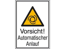 waarschuwings-combibord,v. binnen/buiten,Pas op! Automatische aanloop