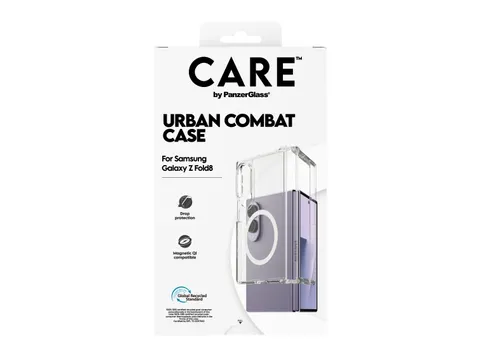 PanzerGlass CARE by Urban Combat Case Transparent w. White Qi Sa