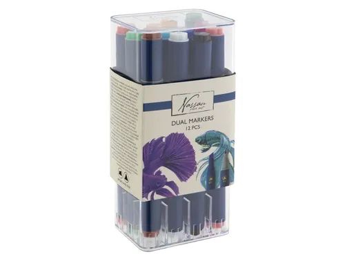 Alcoholmarker Nassau Arts duopunt 12 stuks assorti