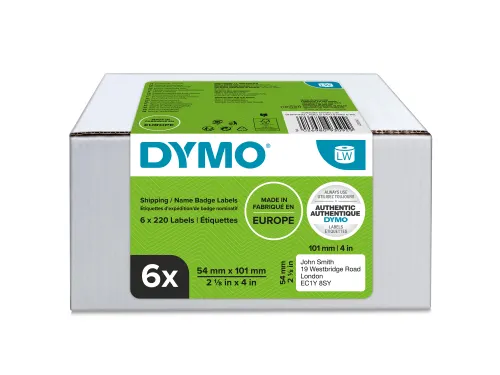 Etiket Dymo 99014 LabelWriter 54x101mm 6 rollen á 220 stuks wit