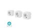Nedis SmartLife Slimme Stekker Wi-Fi IP21 Wit 3 stuks