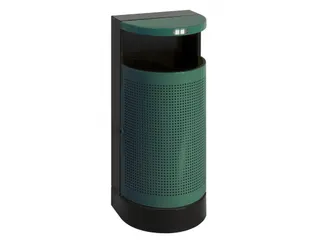 Buitenafvalbak half rond 35 Liter Groen - 1