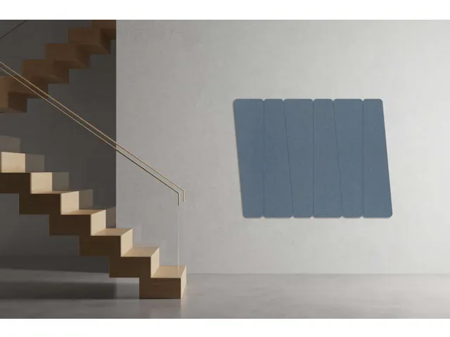 Akoestische PET-vilt trapezium stroken blauw 30x120cm 6 stuks