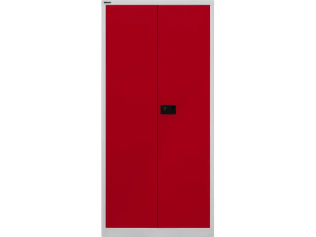 kantoorkast openslaande deuren 1950x914x500mm Stalen Grijs Rood