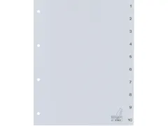 Tabbladen Kangaro A4 4-Gaats G410C 1-10 Genummerd Grijs Pp