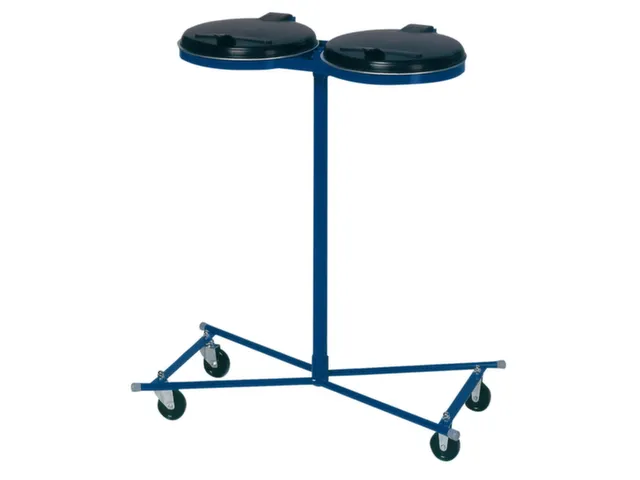 Dubbele Afvalverzamelaars Blauw Verrijdbaar 1020x860x500mm 120 Liter