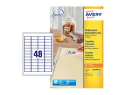 Etiket Avery L4736Rev-25 45.7X21.2Mm Afneembaar Wit 1200 Stuk
