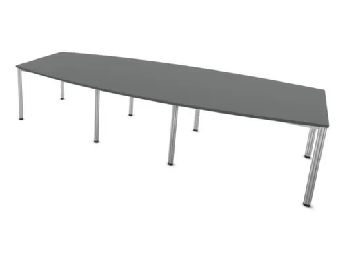 vergadertafel,HxBxD 740x3200x1400mm,vatvormig,MS-donkergrijs