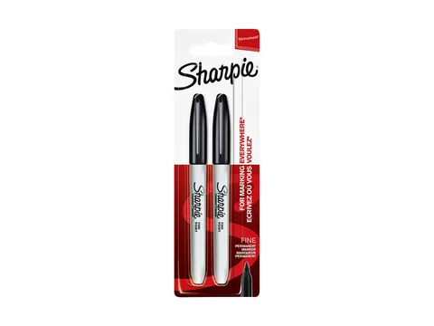 Viltstift Sharpie Fijne punt rond 0.9mm Blister à 2 stuks Zwart