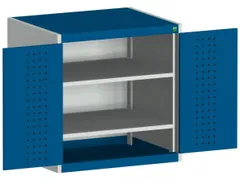 kast met geperforeerde platen,HxBxD 800x800x525mm,2xStalen bodem