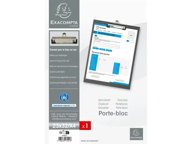 Porte-bloc papier enduit - Format 23x32cm pour A4 - Noir