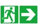 panneau de sortie de secours Issue de secours à droite Flèche à dro