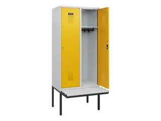 locker met bank,HxBxD 1950x800x815mm,2vak,vak B 400mm,cilinderslot - 1