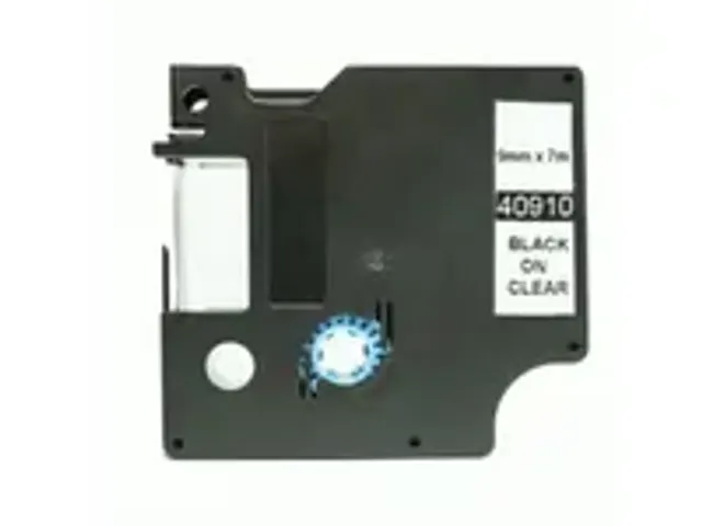 OUTLET Labeltape Dymo Compatible 40910 D1 9mmx7m Zwart Op Transparant