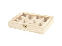 Kist Creativ Company 15.5x20.5x3.5cm Glazen deksel 10 vakken
