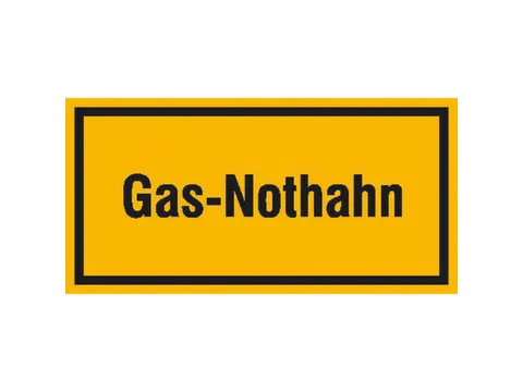 aanwijzingsbord,Gas-noodkraan,PVC,om te verlijmen,HxB 100x200mm