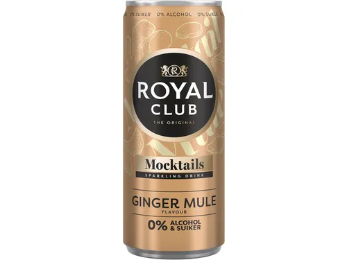 Mocktails Royal Club ginger mule 0% suiker en alcohol blik 250 ml