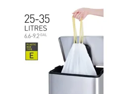 Afvalzak EKO MDPE type E met trekband 55x70cm 25-35 Liter wit