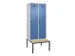 locker met bank,voor scheiding van kleding,HxBxD 2120x800x815mm,2vak