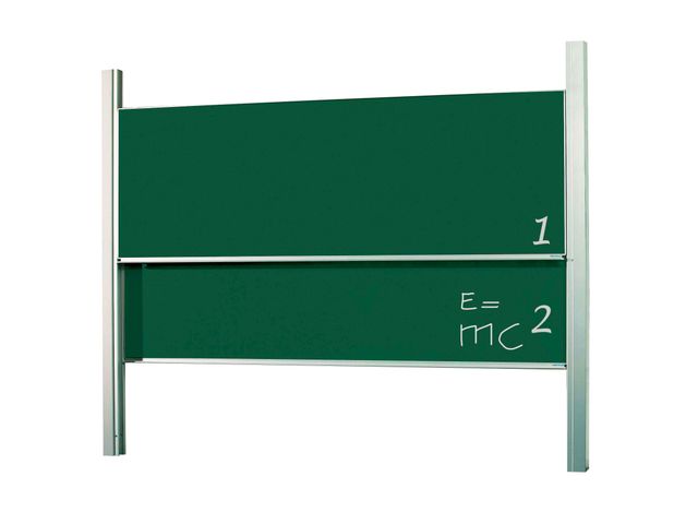 Schoolbord Dubbelvlaksbord 100x300cm Kolom Krijtbord Groen Emaille | WhiteboardOnline.nl